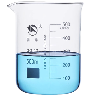 蜀牛玻璃烧杯低型烧杯化学实验器材高硼硅玻璃加厚耐高温刻度量杯