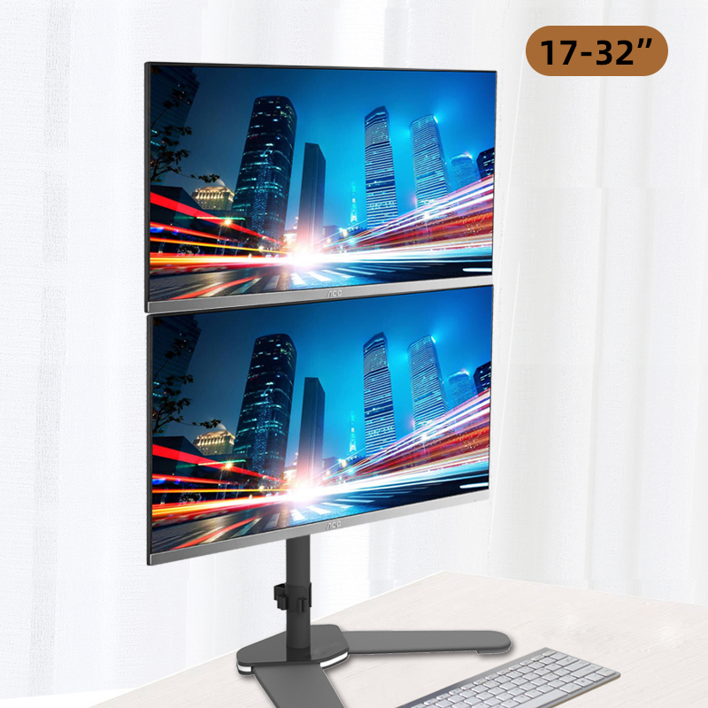 双屏显示器支架四屏六屏幕免打孔台式电脑桌面底座架子多屏增高架