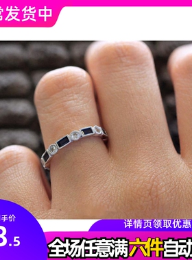 POLYSUTT新款热卖镶嵌蓝色方形托帕石戒指 欧美时尚订婚条戒尾戒