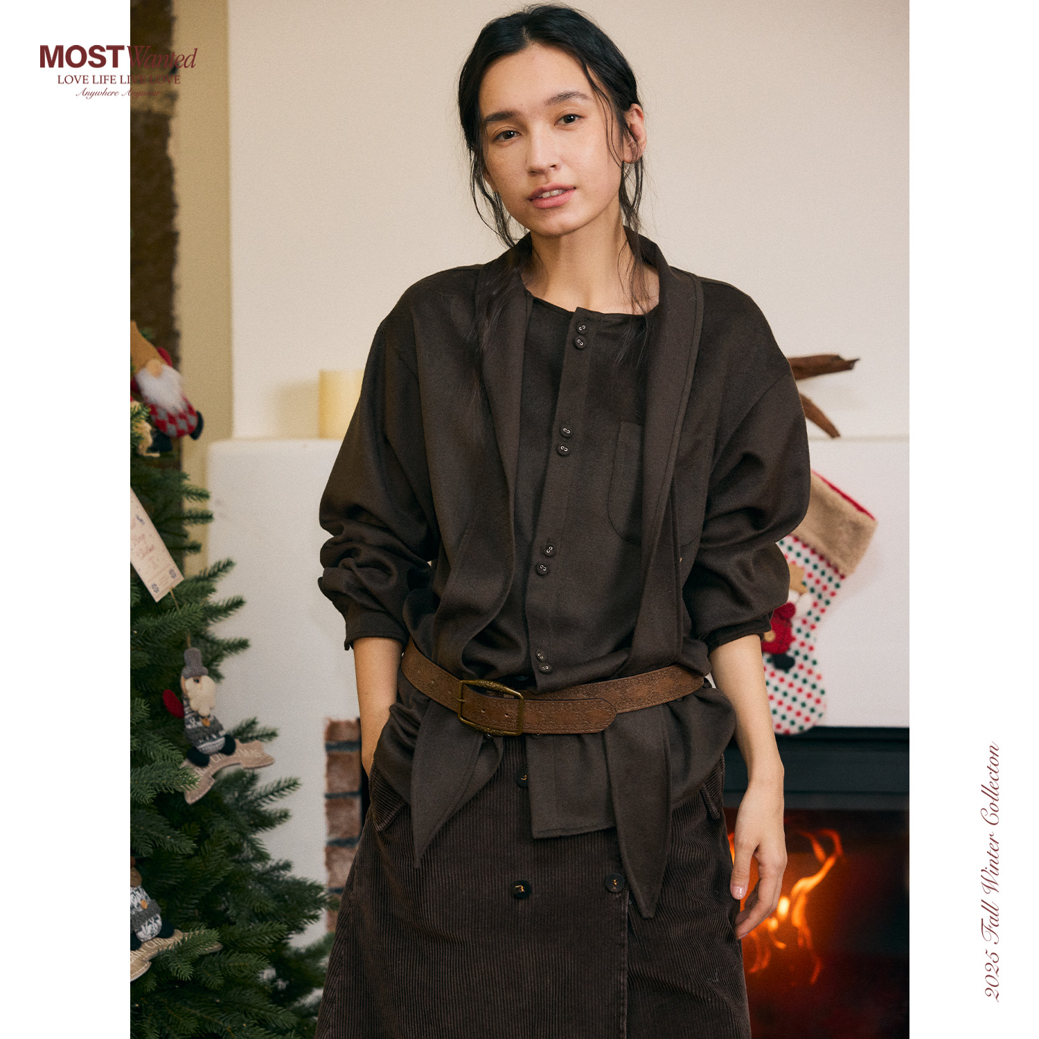 【12.8 20点上新内购会8折】mostwanted羊毛薄毛呢衬衫