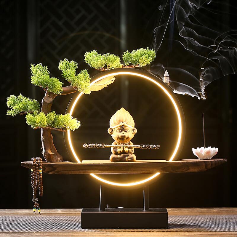 新中式禅意灯圈斗战胜佛齐天大圣茶道/香炉