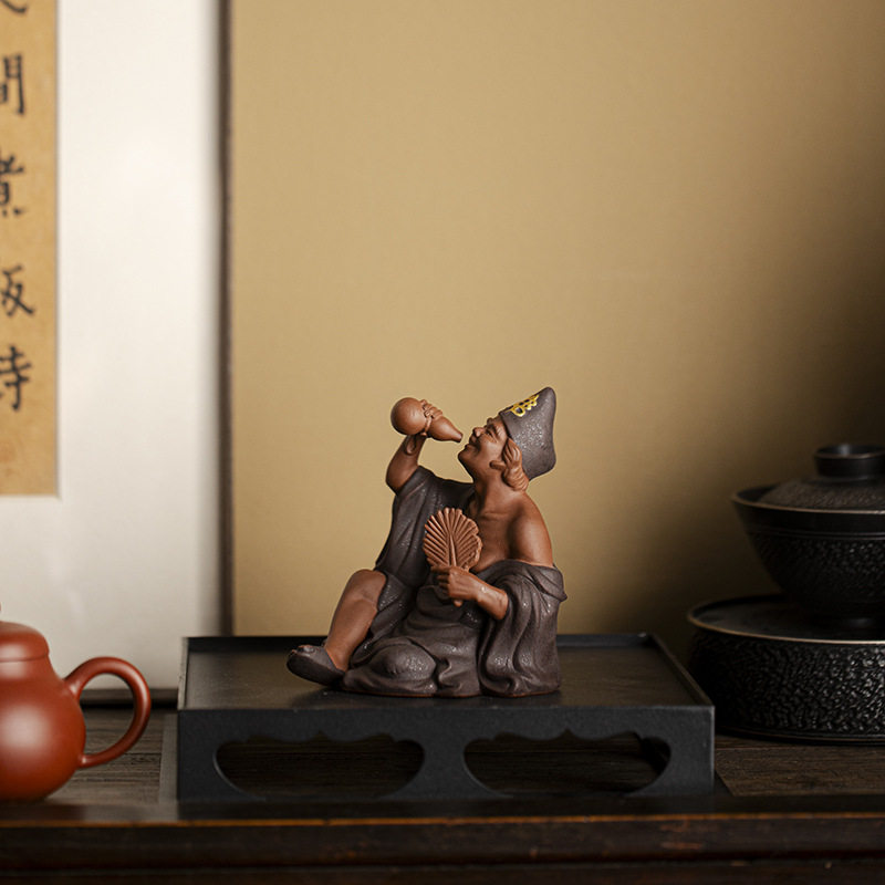 《济公活佛》降龙罗汉醉佛客厅桌面陶瓷佛像摆件家居装饰工艺品图片