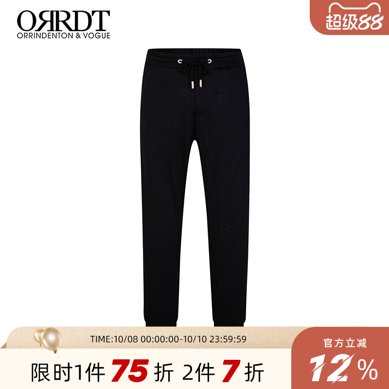 ORRDT澳林丹顿男装黑色运动时尚休闲裤男2025年春夏款长裤AT47D14