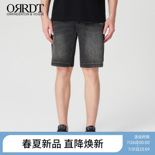 五分裤 ORRDT澳林丹顿男装 新款 潮流灰色直筒牛仔短裤 A38E1706 夏季