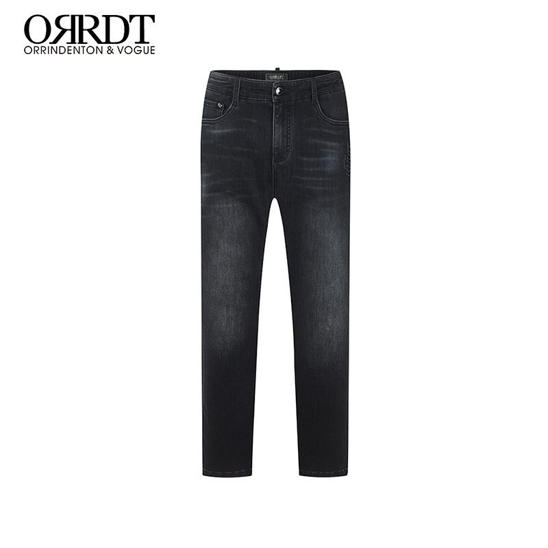 ORRDT水洗压花秋冬牛仔裤