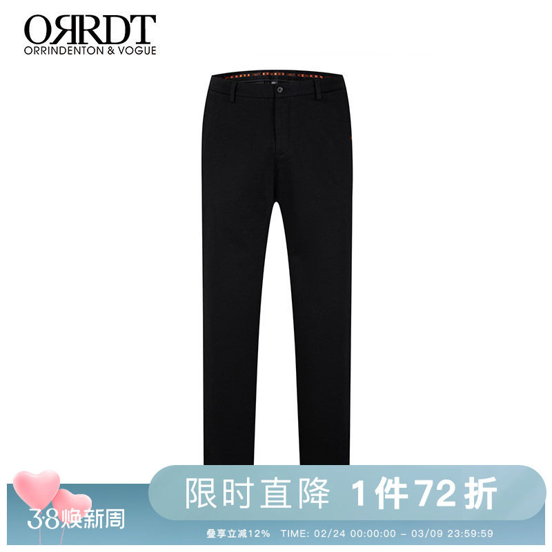 ORRDT澳林丹顿男士秋冬新款刺绣小标休闲长裤直通修身舒适休闲裤
