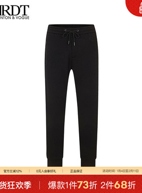 ORRDT澳林丹顿男装黑色简约抽绳休闲裤男装秋冬新款长裤AT47D2123