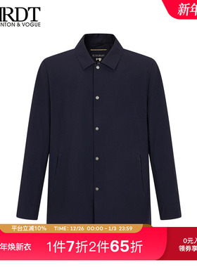 ORRDT澳林丹顿极简商务风男士翻领行政夹克外套深蓝色纽扣棉衣