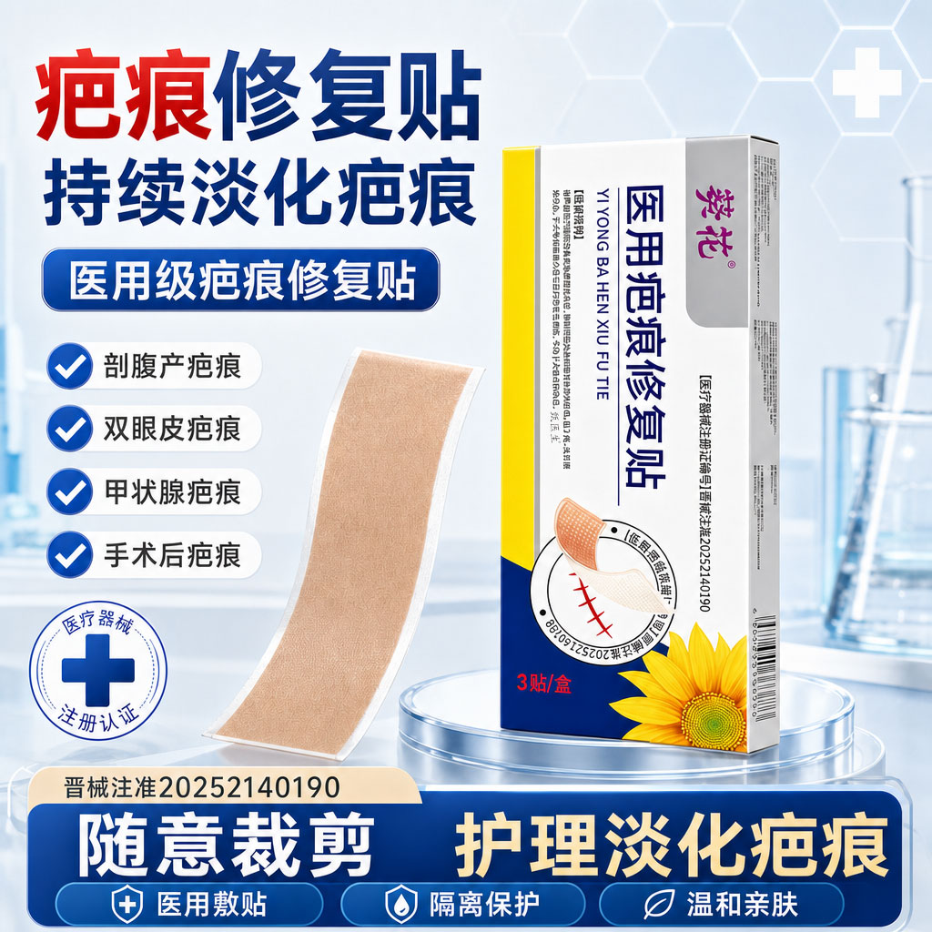 葵花医用疤痕修复贴剖腹产创伤烧烫伤疤痕贴皮肤病理性疤痕外用贴