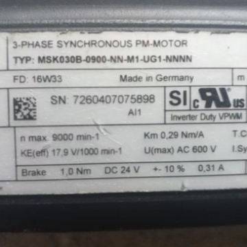 【议价】力士乐伺服电机MSK030B-0900-NN-M1-UG1-NNNN议价