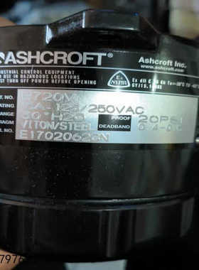议价ASHCROFT 雅斯科压力开关 B720V 20PSI 全