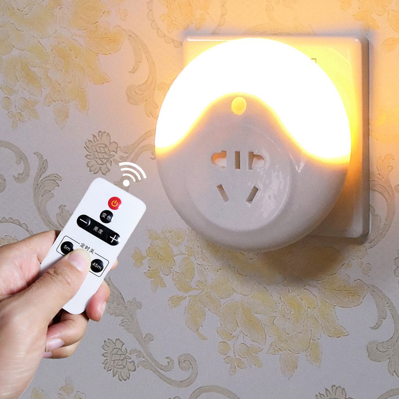 遥控小夜灯插电插座卧室睡眠婴儿喂奶护眼床头灯节能夜明起夜光灯|ruв категории награду материалов, огни освещения, ночной свет - от Buy2taobao.com для оказания профессиональной услуги покупки агента Taobao