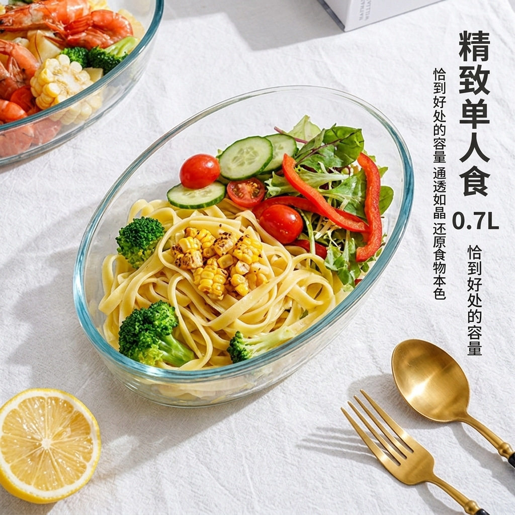 高硼硅玻璃耐热长方形鱼盘｜烤箱