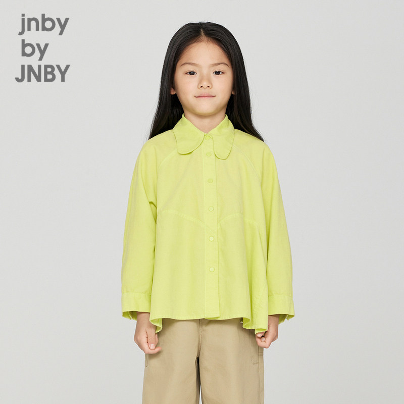 江南布衣童装长袖衬衫翻领圆领纯色棉质舒适女童儿童jnbybyjn