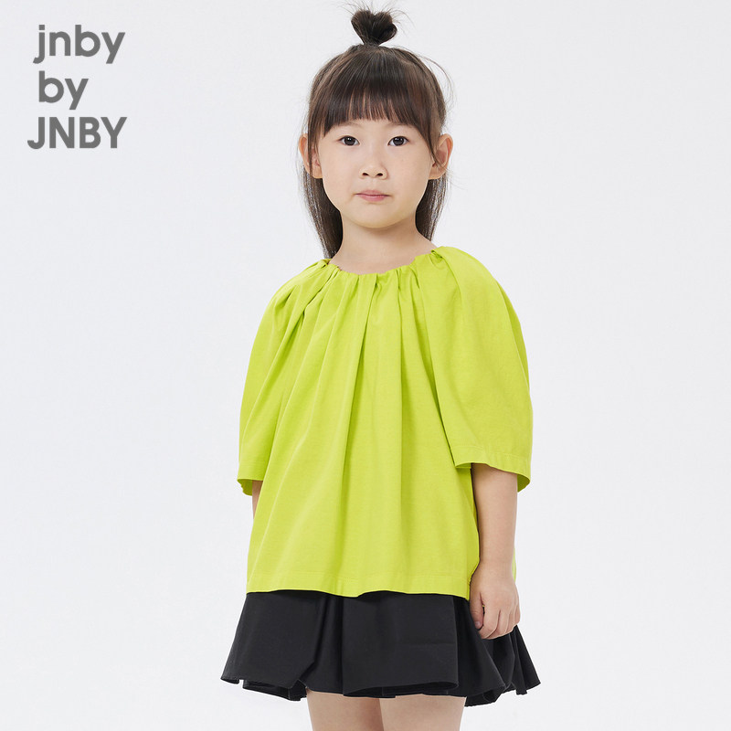 江南布衣童装春夏T恤短袖褶皱设计感舒适女童儿童jnbybyjnby,童装/婴儿装/亲子装,T恤,淘宝优惠券,粉丝福利购,淘宝优惠卷