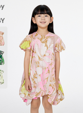 新款江南布衣童装A型圆领短袖连衣裙25夏女童jnbybyjnby1P4G11960