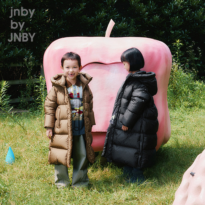 江南布衣童装宽松长款羽绒服保暖舒适男女童jnbybyjnby