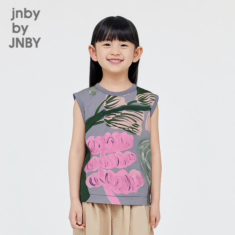 江南布衣童装宽松印花百搭背心花朵背心夏男女童正品jnbybyjnby
