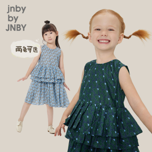 江南布衣童装 裙子女童儿童jnbybyjnby 春夏连衣裙蝴蝶结荷叶边无袖