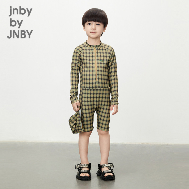 江南布衣童装泳衣连体衣泳帽运动高弹休闲夏男童儿童jnbybyjnby