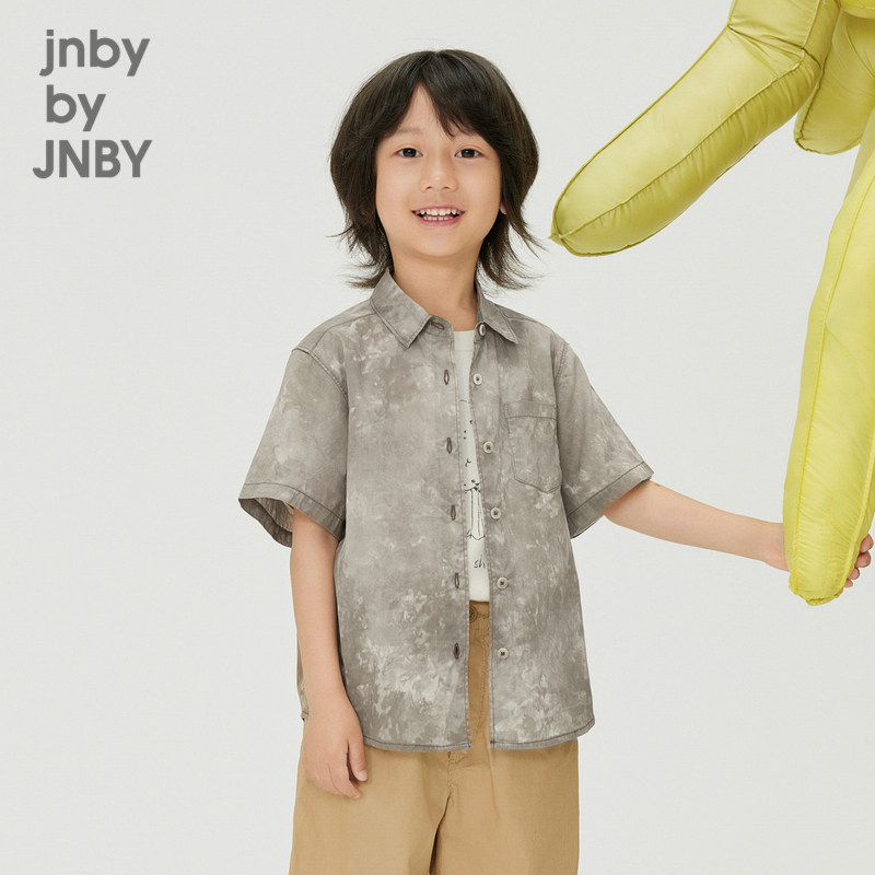 江南布衣童装扎染纯棉短袖衬衫外套休闲舒适夏男童儿童jnbybyj