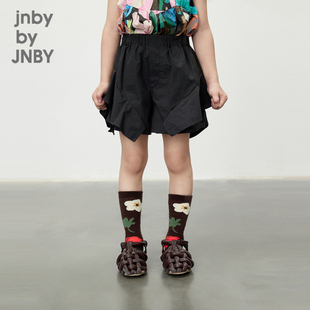 江南布衣童装短裤阔腿裤棉麻不规则荷叶边夏女童儿童jnbybyjnby