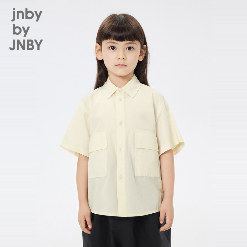 江南布衣童装春夏衬衫翻领休闲宽松短袖男女童儿童上衣jnbybyj