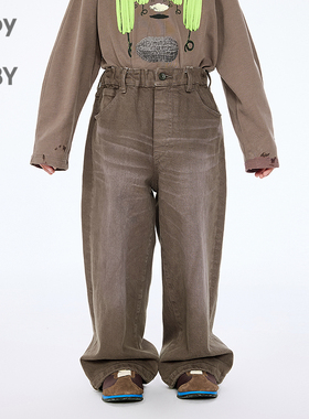 新款江南布衣童装牛仔长裤直筒裤25秋男女童jnbybyjnby1P8E12660