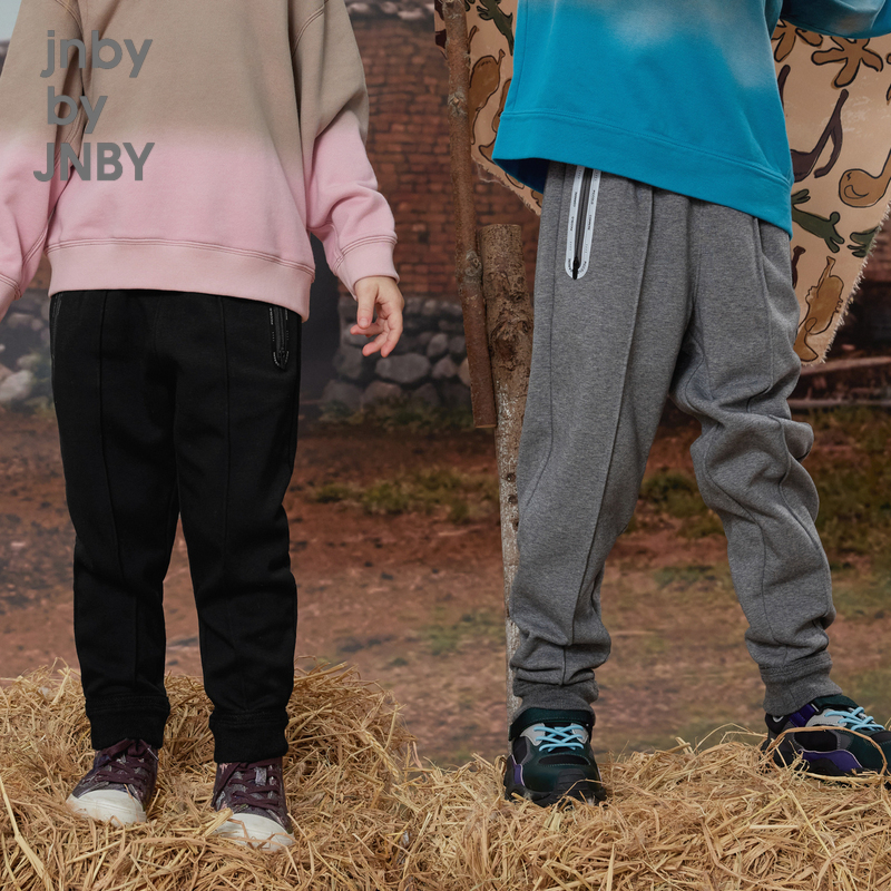 江南布衣童装撞色拉链口袋裤子