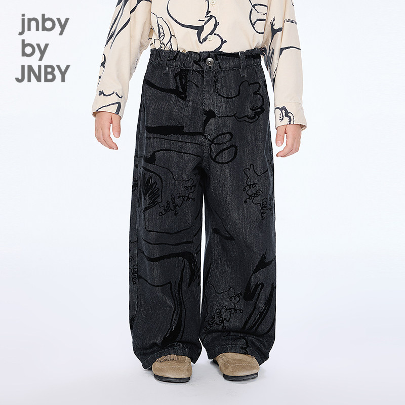 新款江南布衣童装牛仔长裤直筒裤休闲25秋男女童jnbybyjnby