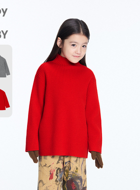 新款江南布衣童装长袖套头毛衫H型25冬女童jnbybyjnby1PA311800