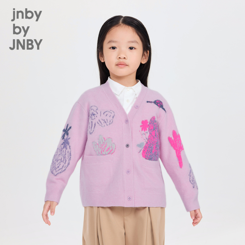 江南布衣童装宽松开襟V领毛衫24秋男女童jnbybyjnby1O8312590