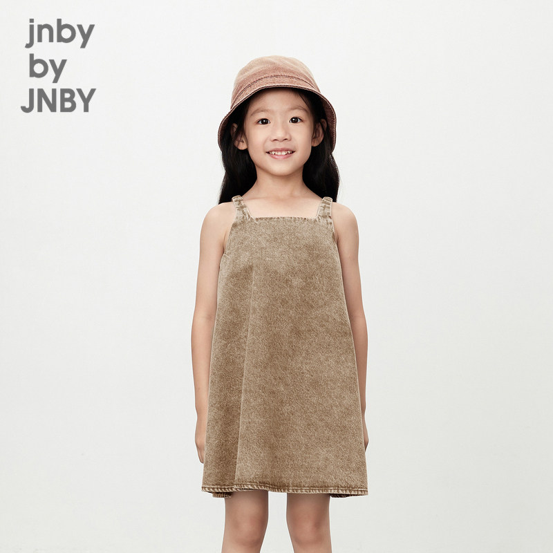江南布衣童装吊带牛仔连衣裙A字裙简约休闲春女童儿童jnbybyjnby