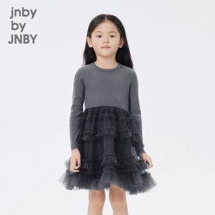[针织网纱拼接]江南布衣童装春装连衣裙长袖女童儿童jnbybyjnby