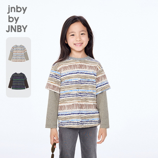 T恤H型宽松休闲25秋男女童jnbybyjnby 长袖 新款 江南布衣童装