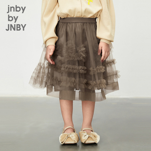 江南布衣童装网纱半身裙短款A字裙可爱花边春女童儿童jnbybyjnby