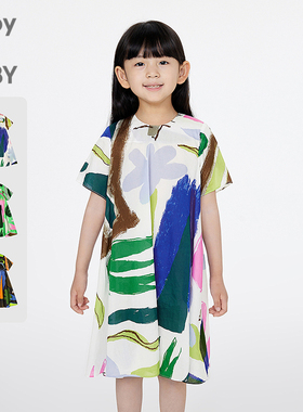 新款江南布衣童装宽松A型短袖连衣裙25夏女童jnbybyjnby1P4G13440