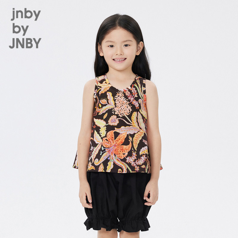 江南布衣童装春夏女童印花无袖衬衫背心女童儿童上衣jnbybyjn