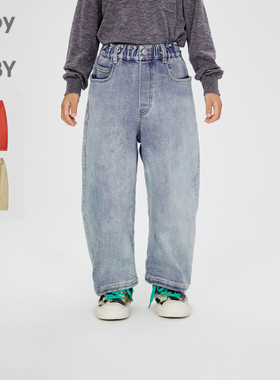 江南布衣童装宽松牛仔香蕉裤24冬男女童长裤jnbybyjnby1OBE12310