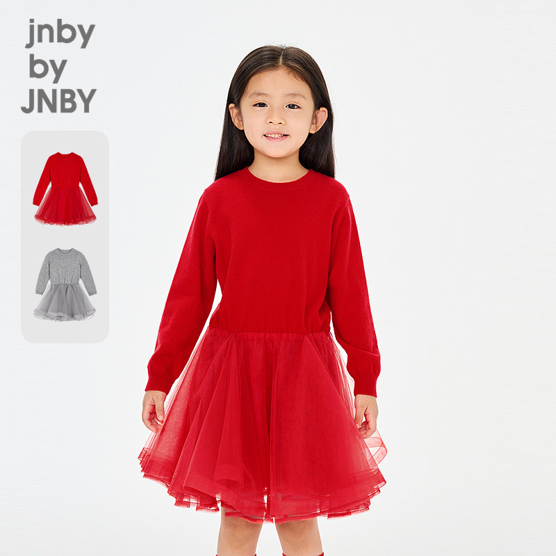 新款江南布衣童装长袖毛衫连衣裙A型26春女童jnbybyjnby1Q1G11080