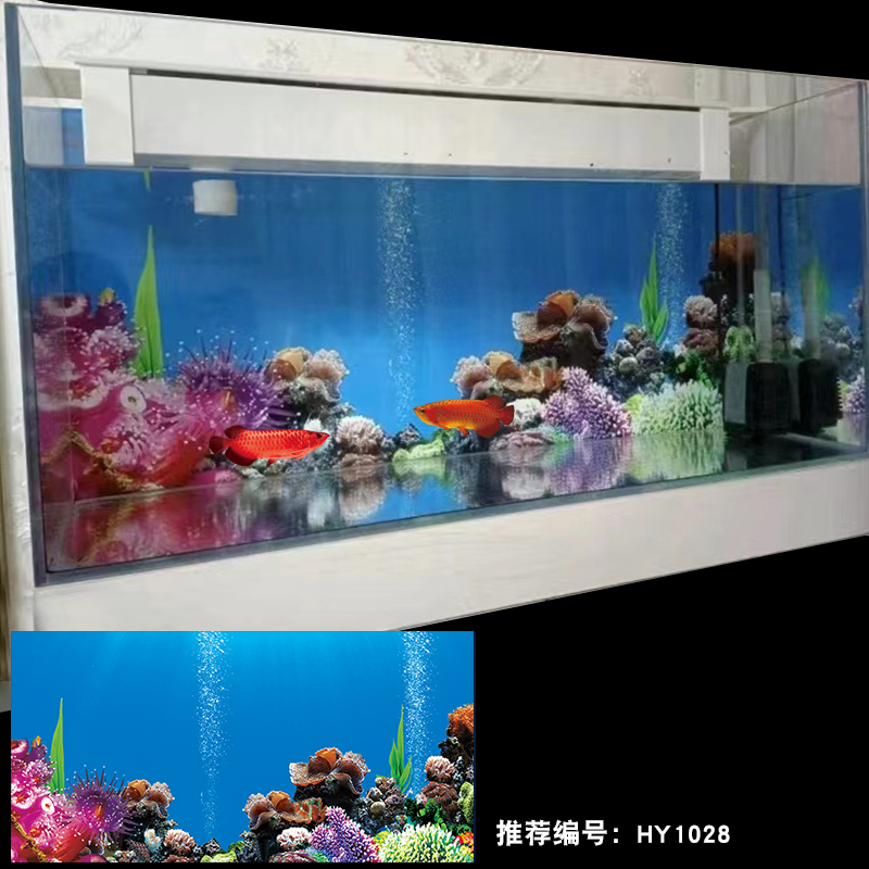 美宠展猷定做鱼缸背景3d海洋