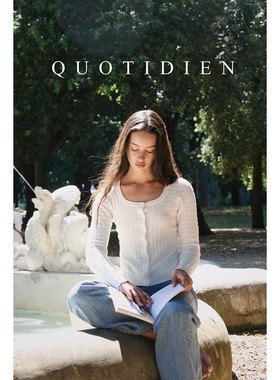 QUOTIDIEN 亚麻羊毛静奢感天然肌理针织修身开衫圆领包边女休闲风