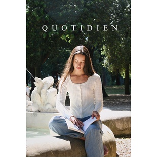 QUOTIDIEN 亚麻羊毛静奢感天然肌理针织修身开衫圆领包边女休闲风