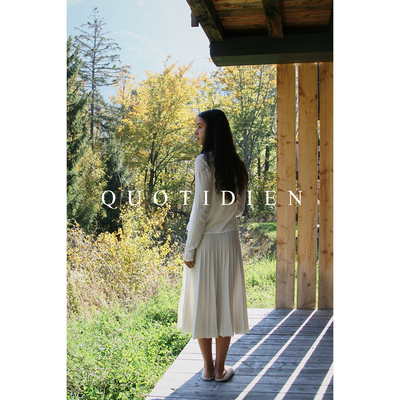 羊绒羊毛软糯肌理感摆针织半身裙