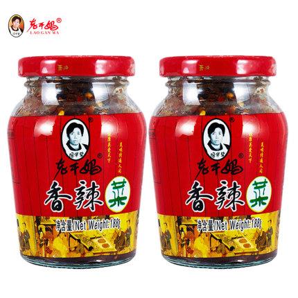 正品陶华碧老干妈香辣菜188*2瓶装下饭菜芥菜干菜调味贵州特产