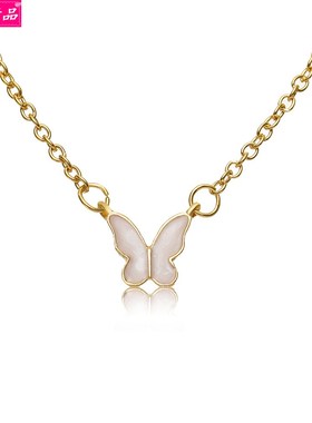 热蝴蝶吊坠项炼简单的女