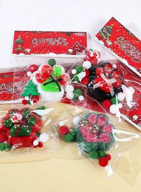 New Christmas Santa Mochi Taba Squishy Kitty Paw Stress Reli