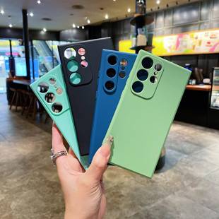 S21精孔纯色C55直边A53保护套note20魔方液态M33硅胶a16全包手机壳CASES S22 COVERS S23 适用SAMSUNG三星S24