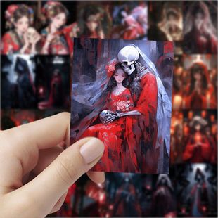 饰手机壳手账周边防水贴画 126红嫁衣鬼新娘贴纸ins卡通高颜值装