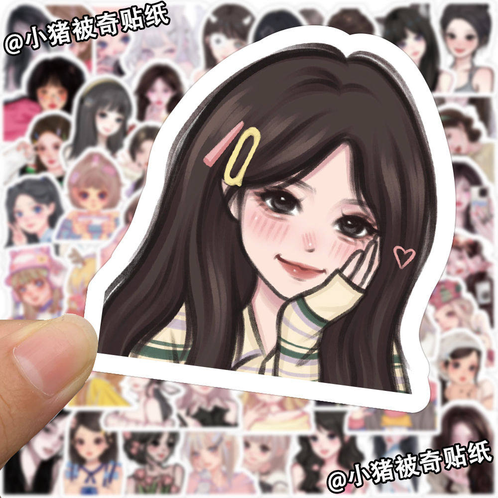 200张可爱女生头像贴纸ins风可爱网红diy创意装饰手机壳防水贴画